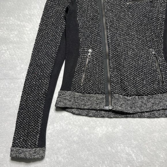 Rag & Bone Gray Zip Up Hart Knit Moto Asymmetrical Women’s Size: S - Picture 4 of 12